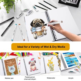 Foto 2 | Foto 2 | Papel De Técnica Mixta Bianyo Para Cuaderno De Bocetos 11 X 14 Cm 200 G/m² 60 Hojas - Venta Internacional.