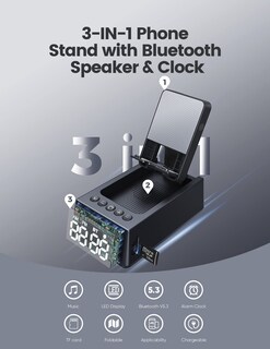 Foto 3 | Foto 3 | Soporte Para Teléfono Celular Con Altavoz Bluetooth Inalámbrico Chifenchy - Venta Internacional.