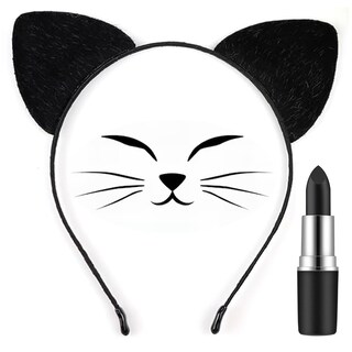 Foto 1 | Foto 1 | Diadema Negra Con Orejas De Gato Mysense De Costume Accessories Y Lápiz Labial - Venta Internacional.