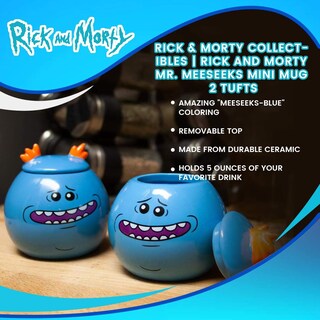 Foto 7 | Foto 7 | Taza Pequeña Rick And Morty Mr. Meeseeks 150 Ml Cerámica Azul - Venta Internacional.