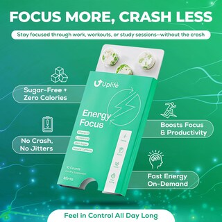 Foto 7 | Foto 7 | Energy Mints Uplife Energy + Focus  60 Unidades  40 Mg De Cafeína - Venta Internacional.