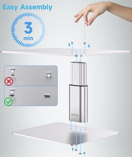 Foto 6 | Foto 6 | Soporte Elevador Para Monitor Boyata Altura Ajustable Metal Plateado - Venta Internacional.