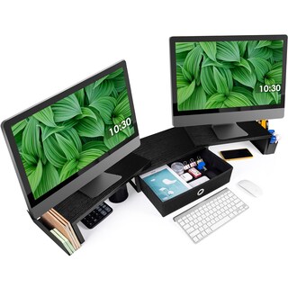 Foto 2 | Foto 2 | Soporte Para Doble Monitor Con Cajón Pata Grande De Metal - Venta Internacional.