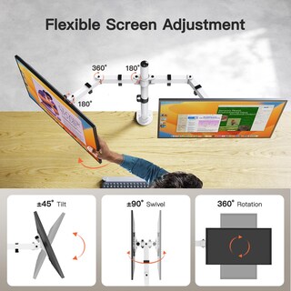 Foto 5 | Foto 5 | Soporte De Escritorio Ergear Para Monitores Duales De 13 A 34 Pulgadas Y Hasta 12 Kg Color Blanco - Venta Internacional.