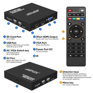 Foto 4 | Foto 4 | Reproductor Multimedia Para Tv Mypin 4k @30hz Hdmi Con Dos Salidas Hdmi - Venta Internacional.