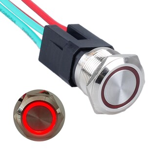 Foto 1 | Foto 1 | Interruptor Pulsador Dmwd 22 Mm Impermeable 20 A 12 V-24 V Con Led - Venta Internacional.