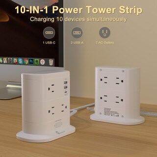 Foto 2 | Foto 2 | Power Strip Overtop Tower 1625 W/13 A 1600j 7 Salidas Ac 3 Usb - Venta Internacional.