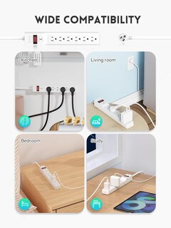 Foto 7 | Foto 7 | Protector Contra Sobretensiones Power Strip Plugtul De 6 Salidas Y 4 Pies Con 980j - Venta Internacional.