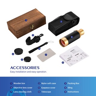 Foto 7 | Foto 7 | Telescopio Monocular Aomekie Pirate 25x50 Con Bolsa Y Estuche - Venta Internacional.