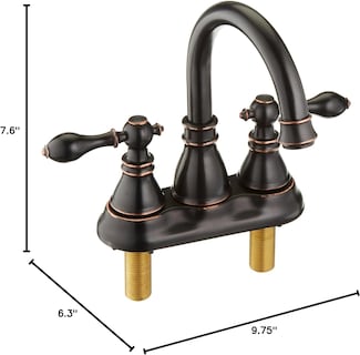 Foto 3 | Foto 3 | Grifo Para Lavabo De Baño 3 Orificios Bronce Frotado Con Aceite - Venta Internacional.