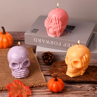 Foto 2 | Foto 2 | Moldes Para Velas Con Forma De Calavera Huakener 3d Resina Y Silicona Paquete De 3 - Venta Internacional.