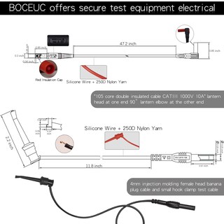 Foto 2 | Foto 2 | Kit De Cables De Prueba Boceuc - Multímetro De Silicona Cat Iii (1000 V) - Venta Internacional.