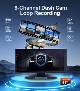 Foto 4 | Foto 4 | Dash Cam Seventour De 6 Canales 1080p Con Monitor Táctil De 10 33 Pulgadas - Venta Internacional.