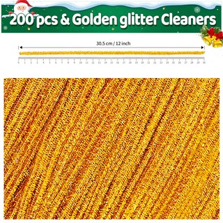 Foto 2 | Foto 2 | Limpiapipas Iooleem Golden Glitter 200 Unidades Para Manualidades - Venta Internacional.