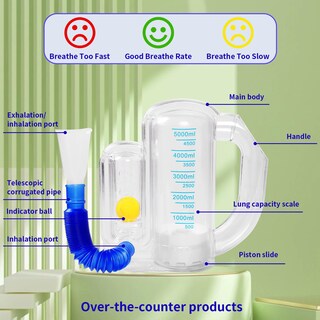 Foto 5 | Foto 5 | Entrenador De Respiración Incentive Spirometer Accrest White02 5000 Ml - Venta Internacional.
