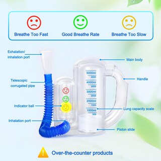 Foto 5 | Foto 5 | Espirómetro Incentive Foxuncle Entrenador Pulmonar Para Adultos 1000 Ml 5000 Ml - Venta Internacional.
