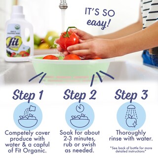 Foto 5 | Foto 5 | Producto De Frutas Y Verduras Wash Soaker Fit Organic 960 Ml - Venta Internacional.