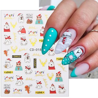 Foto 2 | Foto 2 | Pegatinas Para Decoración De Uñas Kehkfsef Diseño De Copo De Nieve Navideño 3d Autoadhesivas - Venta Internacional.