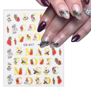 Foto 3 | Foto 3 | Pegatinas Para Decoración De Uñas Kehkfsef Diseño De Copo De Nieve Navideño 3d Autoadhesivas - Venta Internacional.