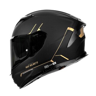 Foto 1 | Foto 1 | Casco Hax Force Aerodynamic Integral Face Dot Y Ece M Negro Dorado - Venta Internacional.