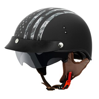 Foto 1 | Foto 1 | Casco De Moto Vcan Cruiser Liso Plano Negro De Media Cara - Venta Internacional.