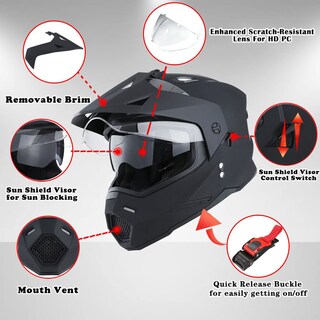 Foto 6 | Foto 6 | Casco Integral 1storm Dual Sport Para Moto De Motocross - Venta Internacional.