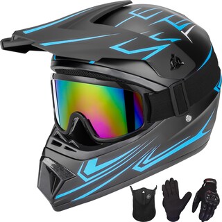Foto 1 | Foto 1 | Casco De Motocross Yesmotor Para Jóvenes Y Niños Integral Dot Blue S - Venta Internacional.