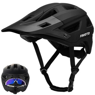 Foto 1 | Foto 1 | Casco De Bicicleta De Montaña Favoto Dual Shell Ligero Negro - Venta Internacional.