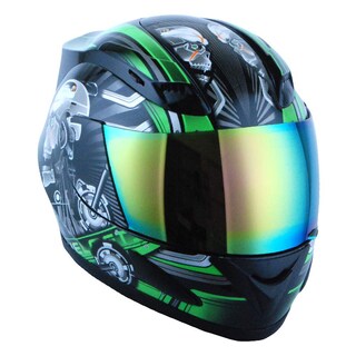 Foto 2 | Foto 2 | Casco 1storm Mechanic Skull Con Visera Integral Tintada Verde Xl - Venta Internacional.