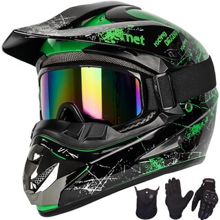Foto 1 | Foto 1 | Casco De Motocross Yesmotor Para Jóvenes Y Niños Integral Dot Green Xl - Venta Internacional.
