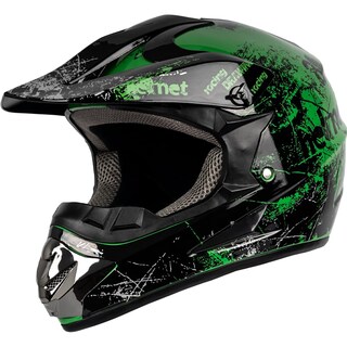 Foto 3 | Foto 3 | Casco De Motocross Yesmotor Para Jóvenes Y Niños Integral Dot Green Xl - Venta Internacional.