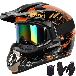 Foto 1 | Foto 1 | Casco De Motocross Yesmotor Para Jóvenes Y Niños Integral Dot Naranja - Venta Internacional.