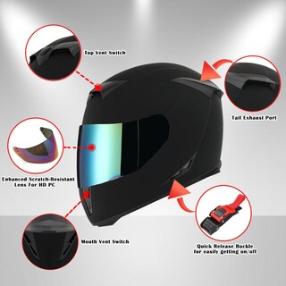 Foto 6 | Foto 6 | Casco De Moto 1storm Skull King Negro Mate Talla Xl - Venta Internacional.