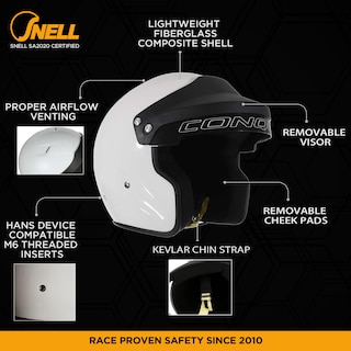 Foto 2 | Foto 2 | Auto De Pista Helmet Conquer Snell Sa2020 Con Cara Abierta - Venta Internacional.