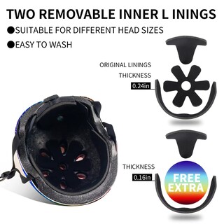 Foto 5 | Foto 5 | Casco De Skate Jeefree Ajustable Color Degradado Para Niños De 3 A 14 Años O Más - Venta Internacional.