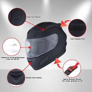 Foto 3 | Foto 3 | Casco De Moto 1storm Mechanic Con Calavera Tintada Visera Azul - Venta Internacional.
