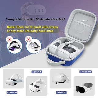 Foto 2 | Foto 2 | Funda Rígida Compatible Con Krypthos Para Meta Quest 3s/quest 3/quest 2/vision Pro Blue - Venta Internacional.