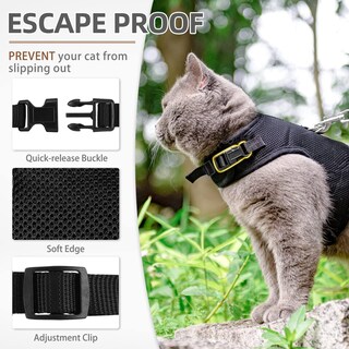 Foto 3 | Foto 3 | Set De Chaleco  Arnés Y Correa Pupteck Para Gatos Y Perros Pequeños  Color Negro M - Venta Internacional.
