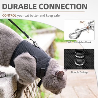 Foto 4 | Foto 4 | Set De Chaleco  Arnés Y Correa Pupteck Para Gatos Y Perros Pequeños  Color Negro M - Venta Internacional.