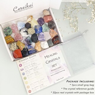 Foto 2 | Foto 2 | Set De 32 Cristales Naturales Cereikei Con Guía Para La Curación - Venta Internacional.