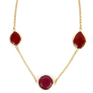 Foto 1 | Foto 1 | Collar Elya Jewelry Con Calcedonia Teñida De Rojo Ip En Oro Para Mujer - Venta Internacional.