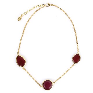 Foto 2 | Foto 2 | Collar Elya Jewelry Con Calcedonia Teñida De Rojo Ip En Oro Para Mujer - Venta Internacional.