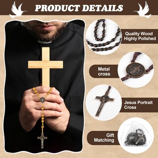 Foto 3 | Foto 3 | Juego De Rosarios Wonitain De Madera 30 Unidades Con Cruz Crucificada - Venta Internacional.