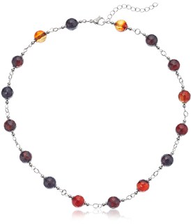 Foto 1 | Foto 1 | Collar Elya Jewelry De Acero Inoxidable Con Ágata Ámbar Mezclada Natural - Venta Internacional.