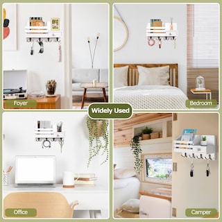 Foto 6 | Foto 6 | Soporte De Pared Para Llaves Homebros De Madera Con Cajón  8 Ganchos  Color Blanco - Venta Internacional.