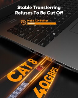 Foto 2 | Foto 2 | Cable Ethernet Snowkids Cat 8 30 Pies 40 Gbps 2000 Mhz Rj45 Dorado - Venta Internacional.