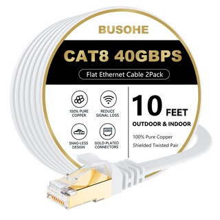 Foto 1 | Foto 1 | Cable Ethernet Busohe Cat 8 10 Pies 2 Unidades 40 Gbps 2000 Mhz Rj45 - Venta Internacional.