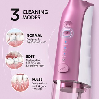 Foto 3 | Foto 3 | Limpiador De Agua Inalámbrico Demita 300 Ml 3 Modos 5 Puntas De Chorro Rosa - Venta Internacional.