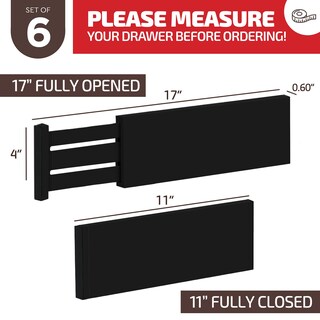 Foto 3 | Foto 3 | Separadores De Cajones Bambüsi  6 Unidades  10 A 43 Cm  Bambú  Para Paños  Color Negro - Venta Internacional.