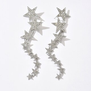 Foto 4 | Foto 4 | Pendientes Bjr Fairy Star Con Flecos Largos Y Fluidos En Forma De Diamante - Venta Internacional.
